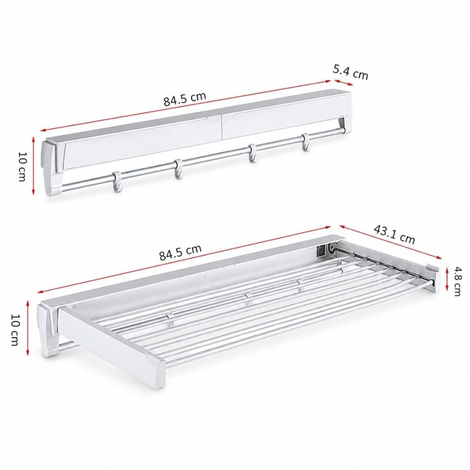 Sunup SN-37717 Katlanabilir Çamaşır Askılığı Duvara Monte
