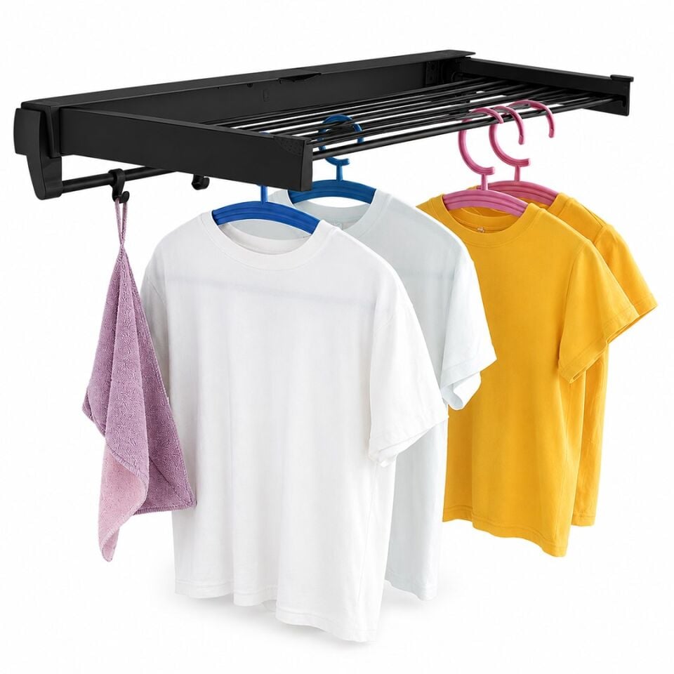 Sunup SN-37718 Katlanabilir Çamaşır Askılığı Duvara Monte