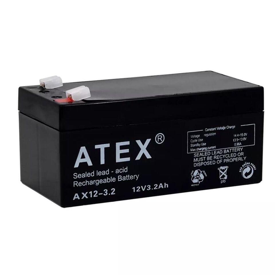 ATEX AX12-3.2 12 Volt - 3.2 Amper Bakımsız Kuru Akü