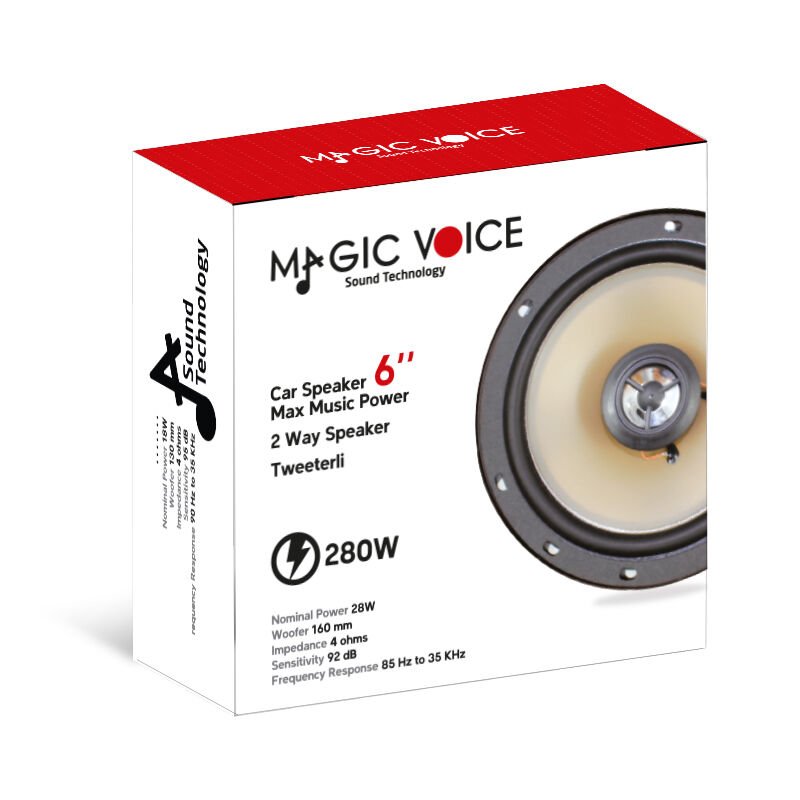MagicVoice TS-613B 6'' 16 Cm Tweeterlı Tekli Oto Hoparlör