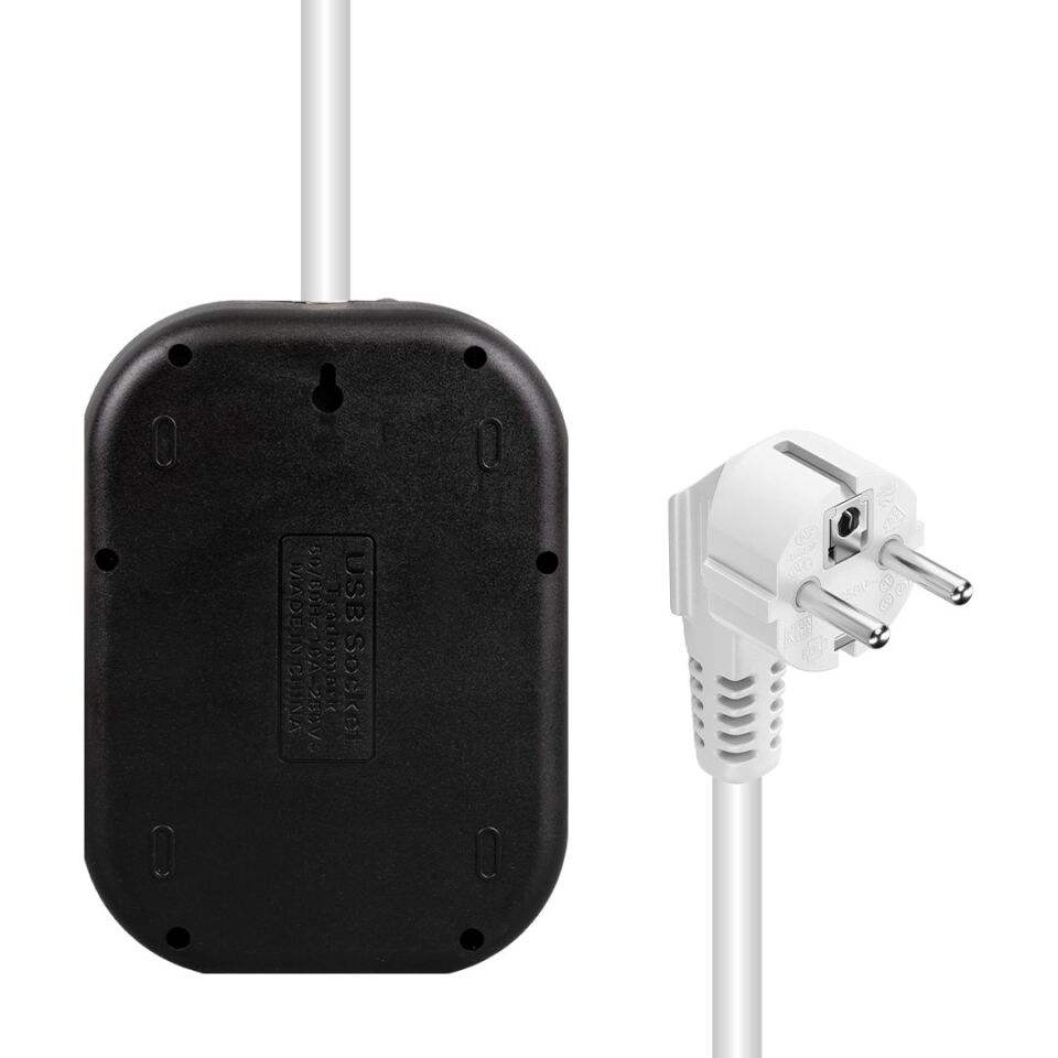 Vea VE-22399 6'lı 1.5 Metre Kablolu 3 USB'li Siyah Grup Priz