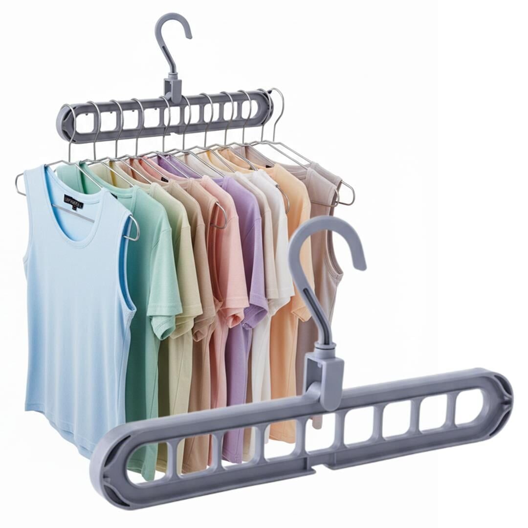 Sunup SN-14664 Akıllı Elbise Askısı Düzenleyici 9 Gözlü Katlanabilir Gardırop Organizer
