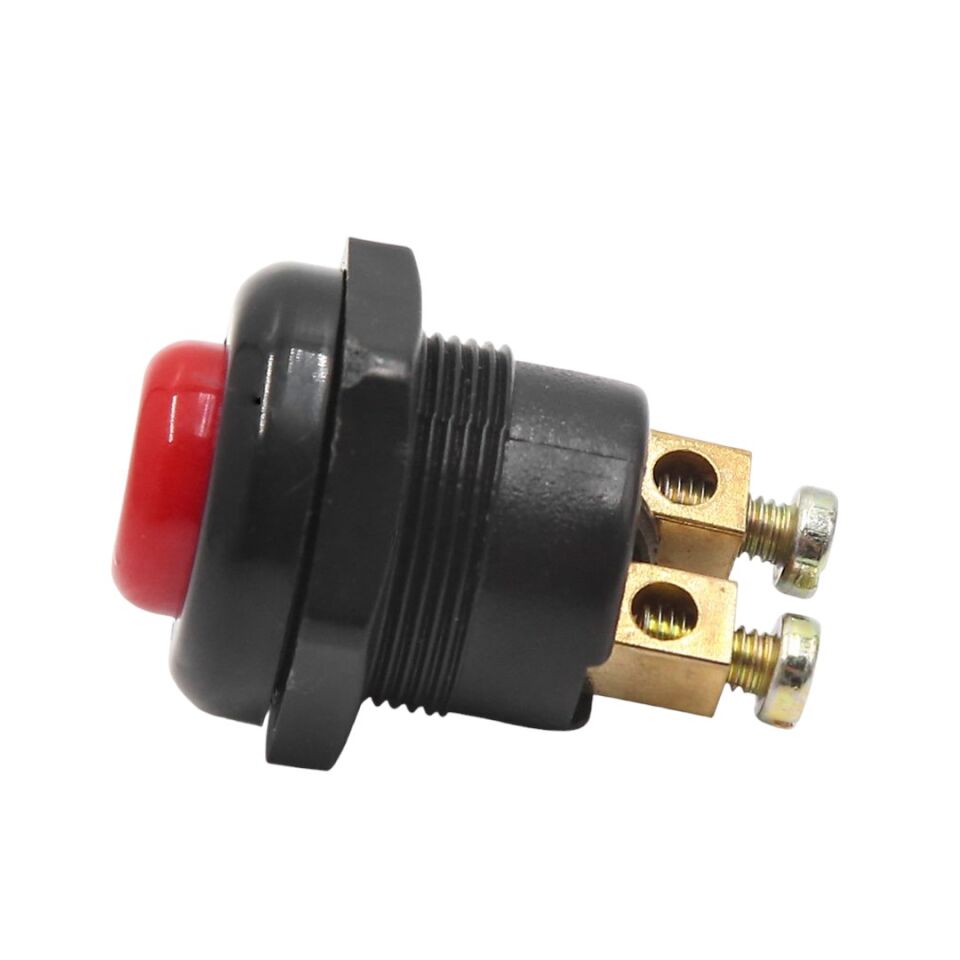 IC-180A-1 Plastik 22 Mm Kırmızı 2P Metal Marş - Korna Butonu
