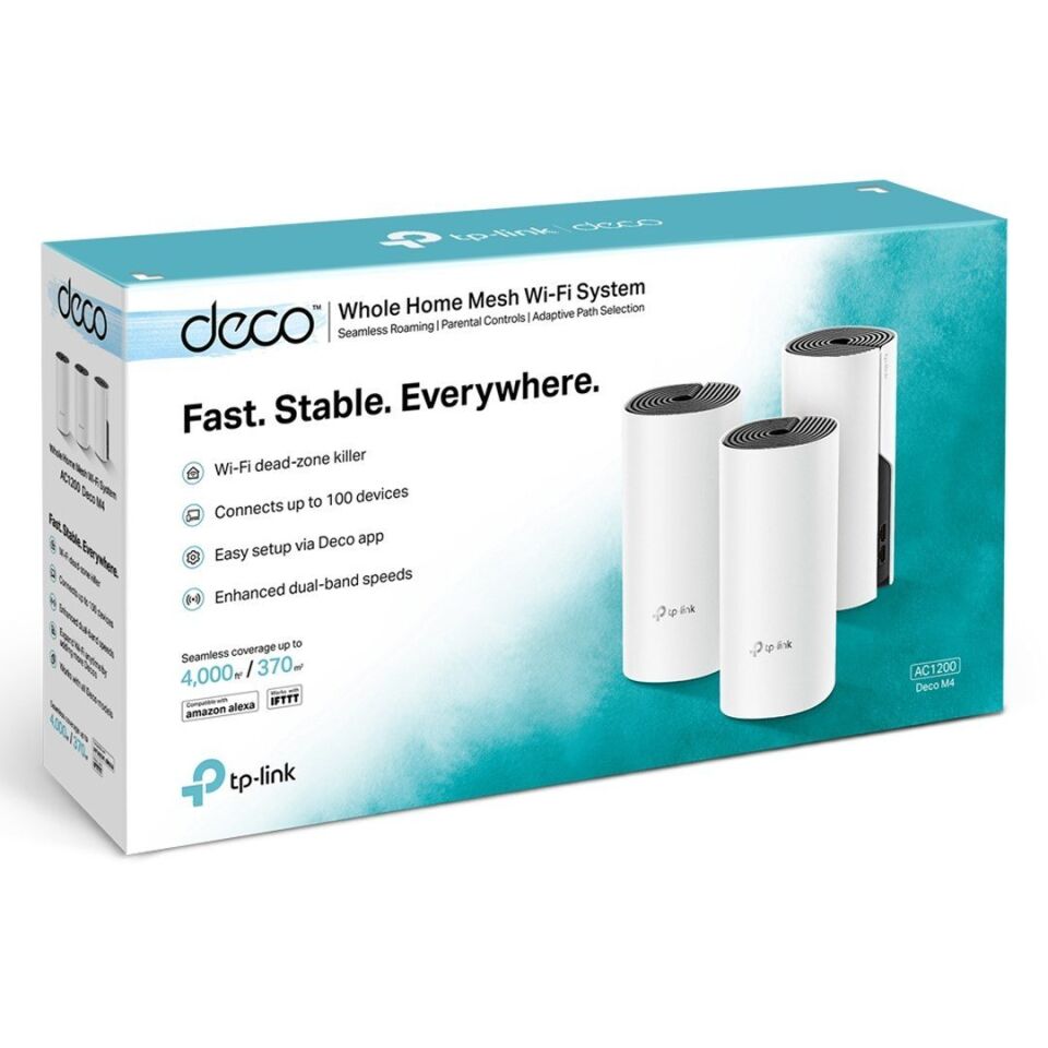 TP-Link Deco M4 AC1200 Tüm Evi Kapsayan Mesh Wi-Fi Sistemi