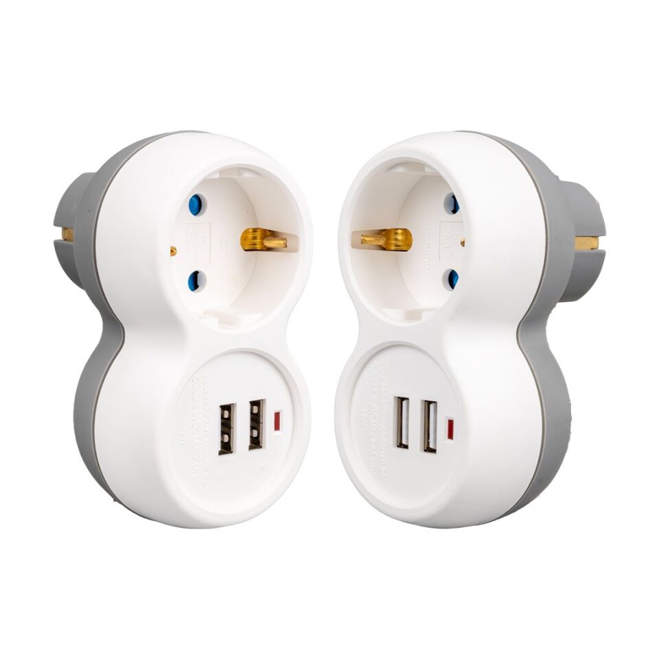Vea VRM0101U 250V 16A Tekli Çift USB'li Priz