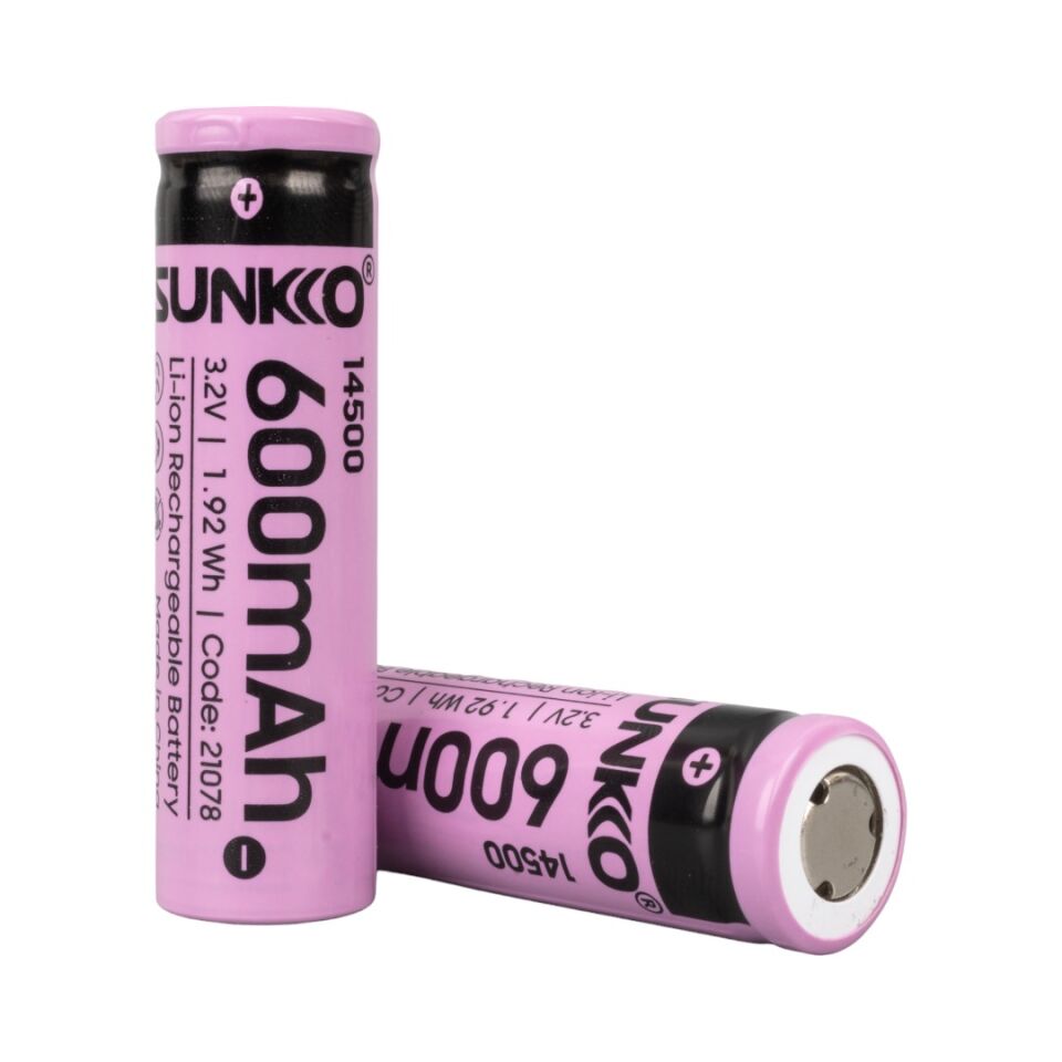 Sunkko IFR 3.2Volt 600 Mah 14500 Şarj Edilebilir Pil (Tekli)
