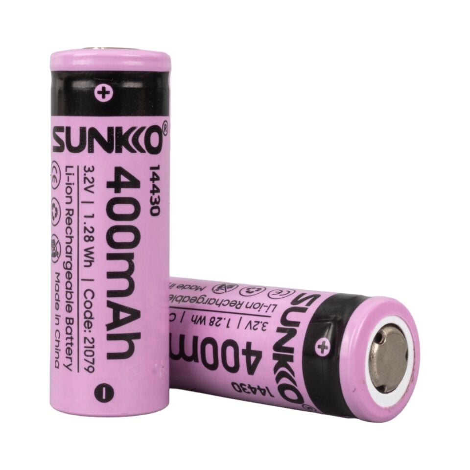 Sunkko IFR 3.2Volt 400 Mah 14430 Şarj Edilebilir Pil (Tekli)