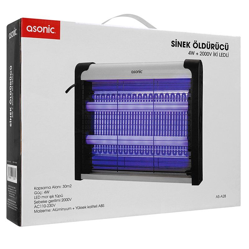 Asonic AS-A28 4 Watt + 2000 Volt İki Ledli Sinek Öldürücü
