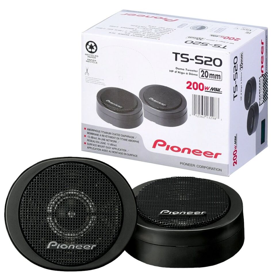 Pioneer TS-S20 3/4'' 20Mm 200 Watt Hard Dome Super Tweeter Tiz Hoparlör (2'LI Takım)