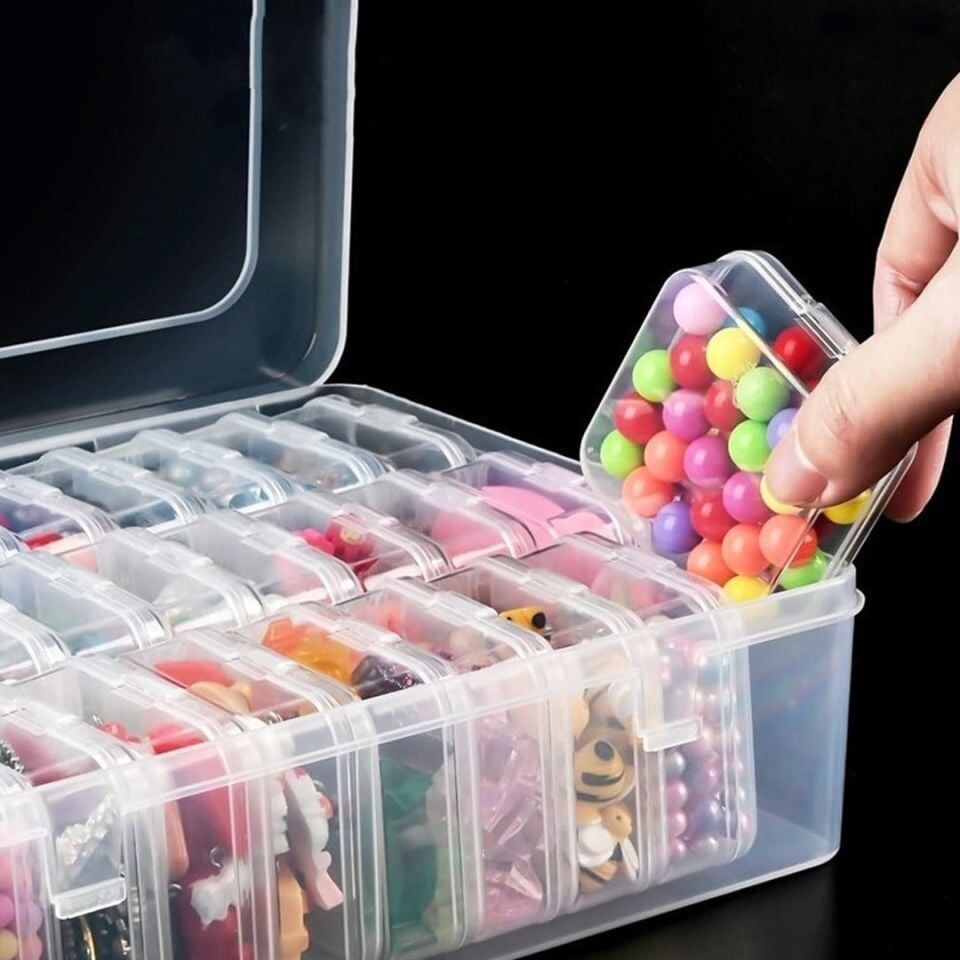 Compaxe P-Serisi 24'Lü Plastik Şeffaf Saklama Kutusu