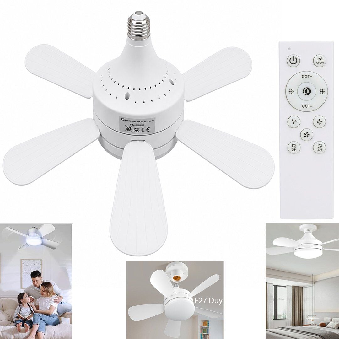 Powermaster PM-25552 Kumandalı Ledli Tavan Fan Vantilatör