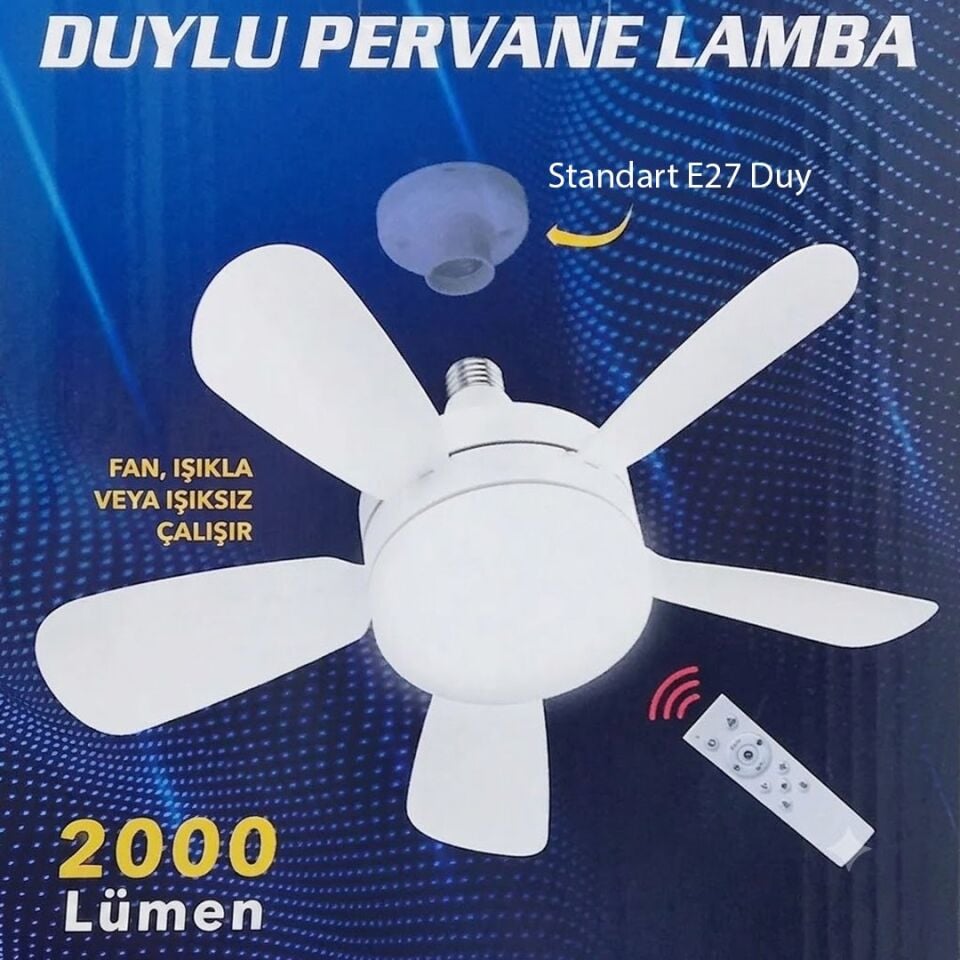 Powermaster PM-25552 Kumandalı Ledli Tavan Fan Vantilatör