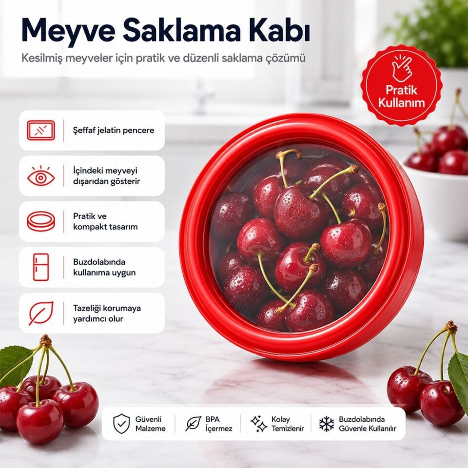 Sunup SN-38873 Sebze Meyve Saklama Kabı Esnek Kapaklı