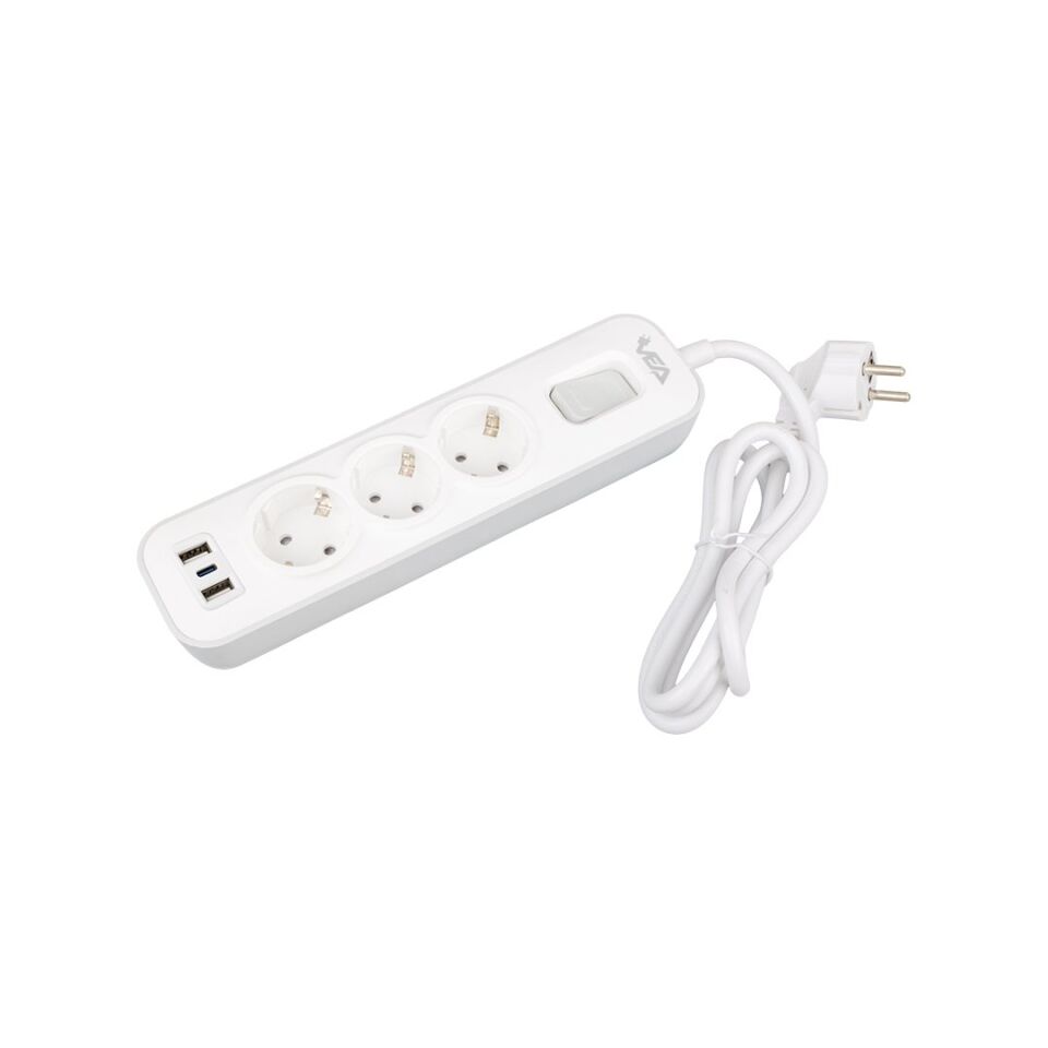 Vea VE-NOVA103U A Class 3'lü Anahtarlı 1.5 Metre Grup Priz