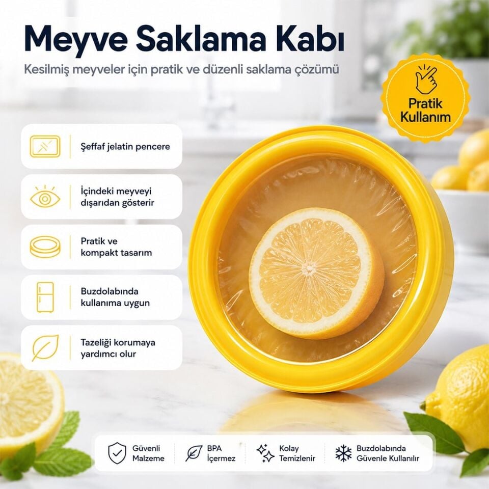 Sunup SN-38871 Sebze Meyve Saklama Kabı Esnek Kapaklı