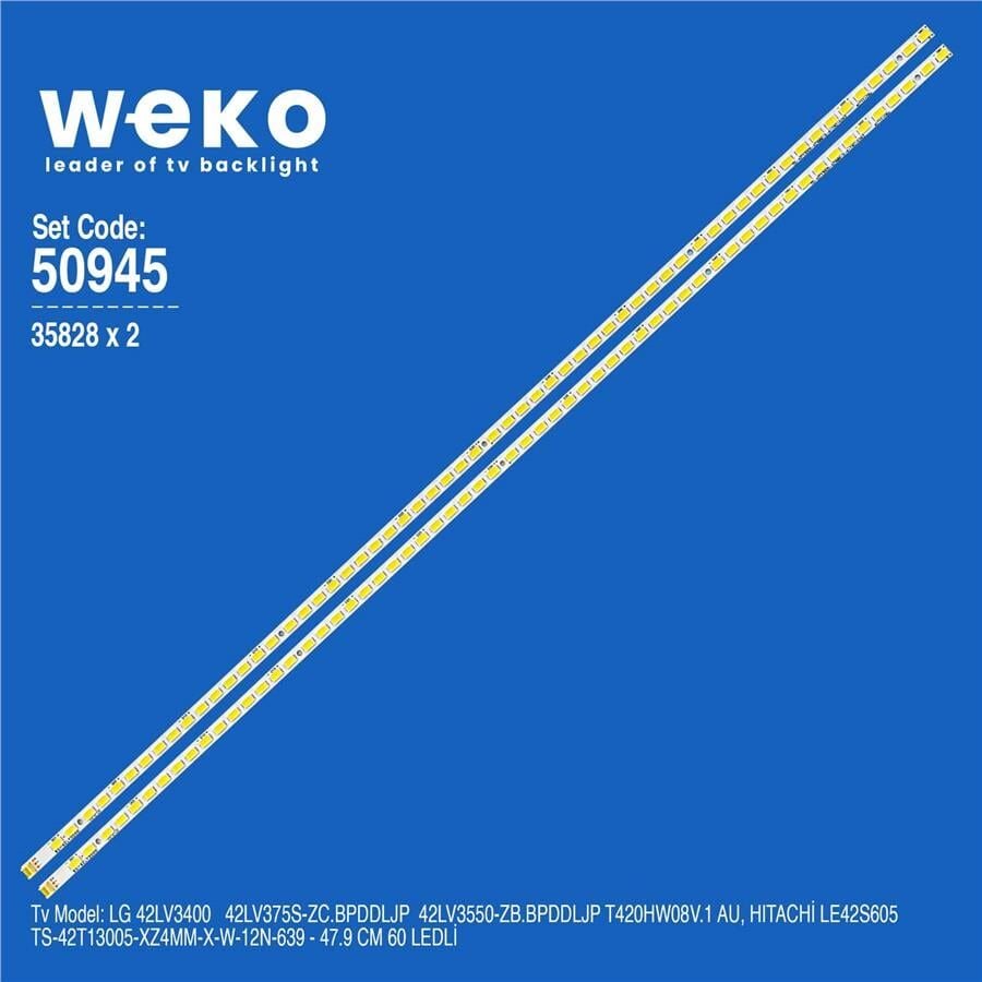 Wkset-5945 35828X2 Ts-42T13005-Xz4mm-X-W-12N-639  2 Adet Led Bar (60Led)