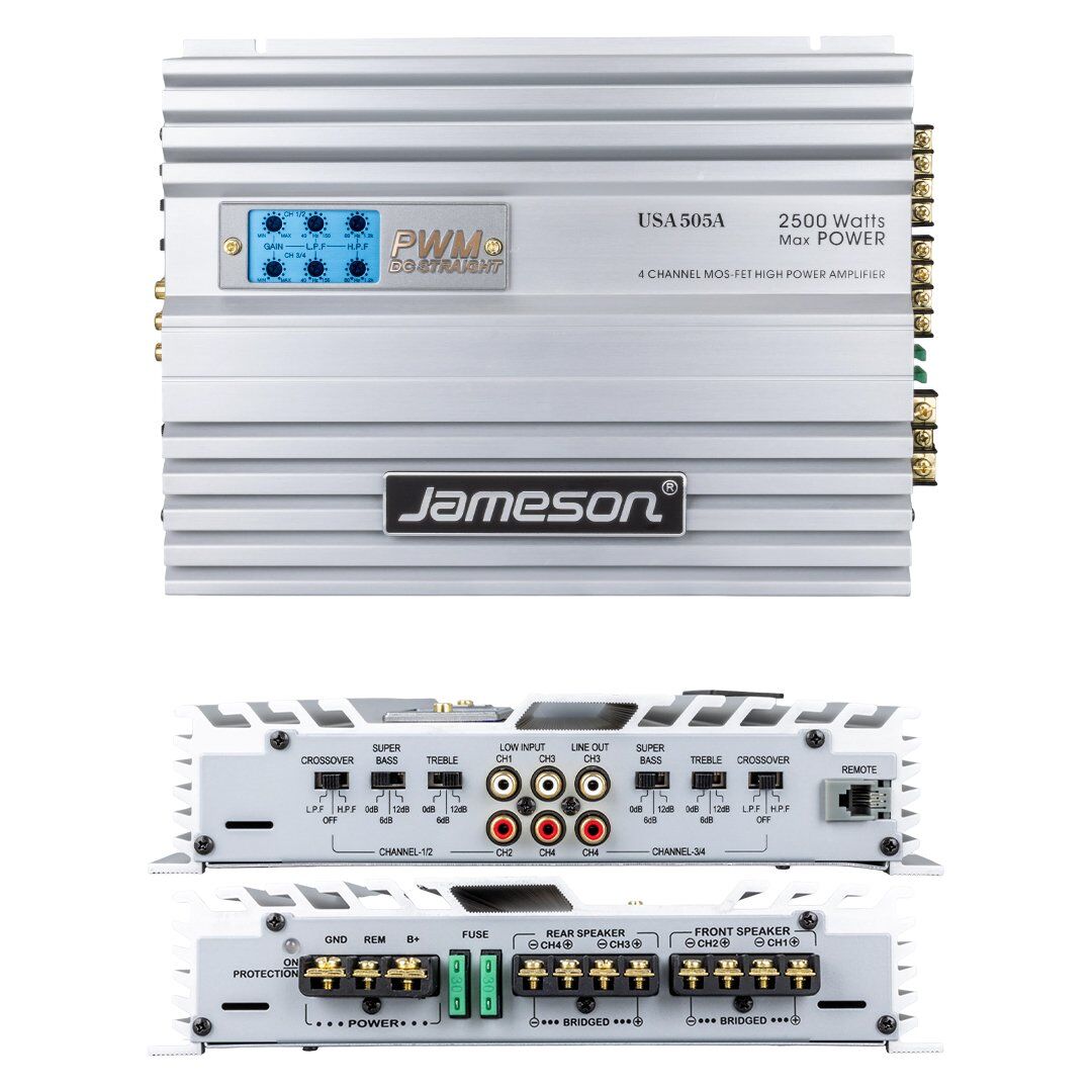 Jameson USA-505A 4 Kanal 2500 Watt Oto Amfi