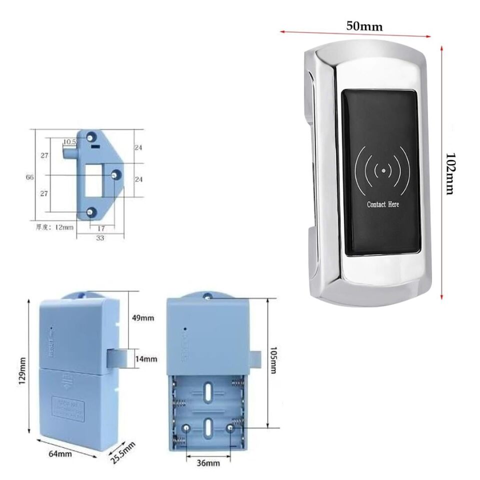 Powermaster PM-26727 125Khz RFID Dijital Çekmece Dolap Kilidi