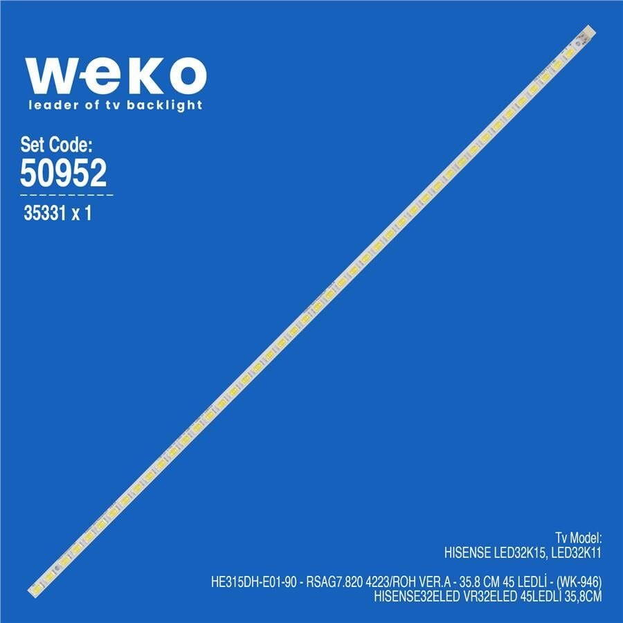 Wkset-5952 35331X1 He315dh-E01-90 - Rsag7.820 4223/Roh Ver.A 1 Adet Led Bar (45Led)
