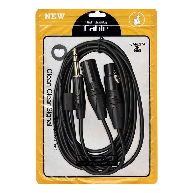 Magicvoice LD390A Canon Erkek Dişi - 6.3 Mm Stereo Erkek 3 Metre Kablo