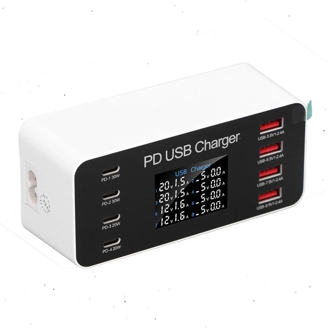 Powermaster PM-26056 8 Port USB+PD Akıllı Şarj İstasyonu