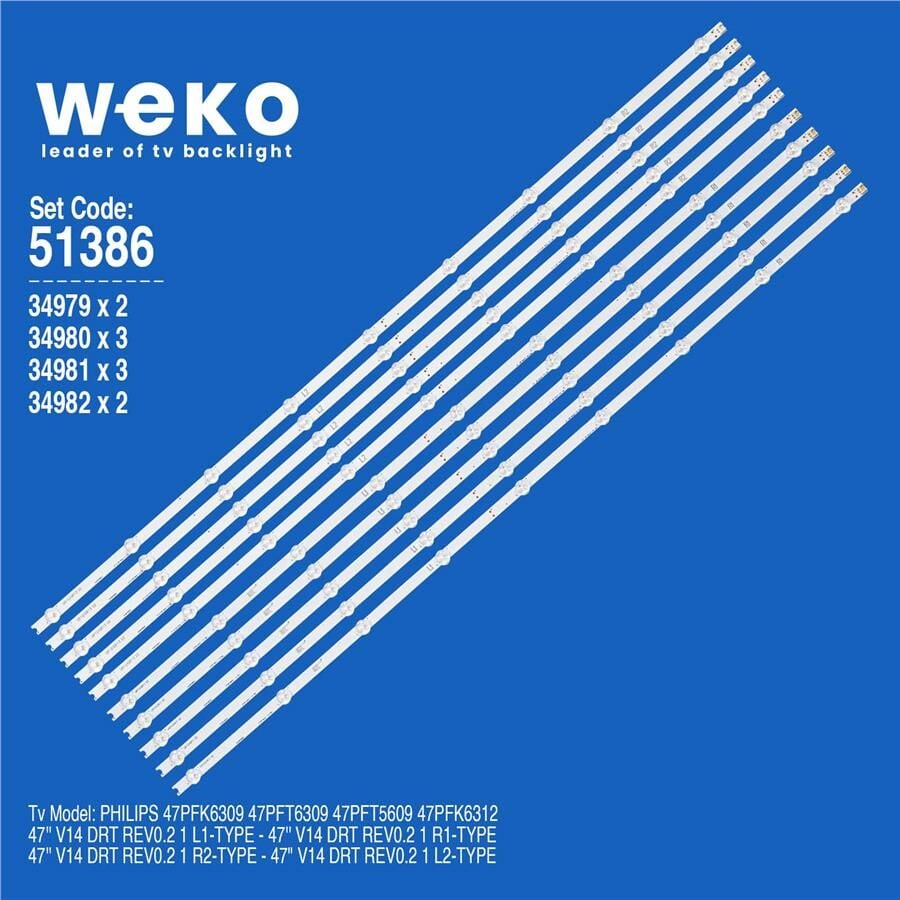 Wkset-6386  34979X2 34980X3 34981X3 34982X2  47 V14 Drt Rev0.2 1  94 Cm Birleştirilmiş Led Kodu 5 Adet Led Bar