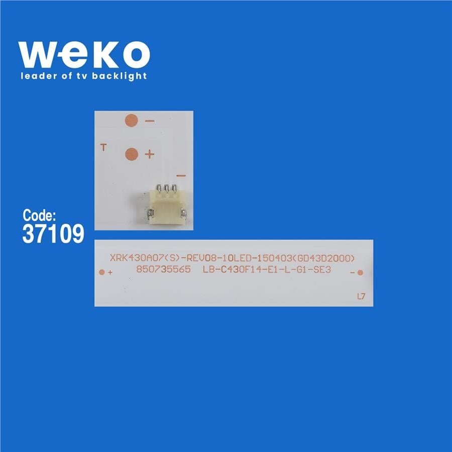 Wkset-6387 37109X4 Lb43006 V0V1 Lb-C430F14-E1- A-G2-Dl1  4 Adet Led Bar