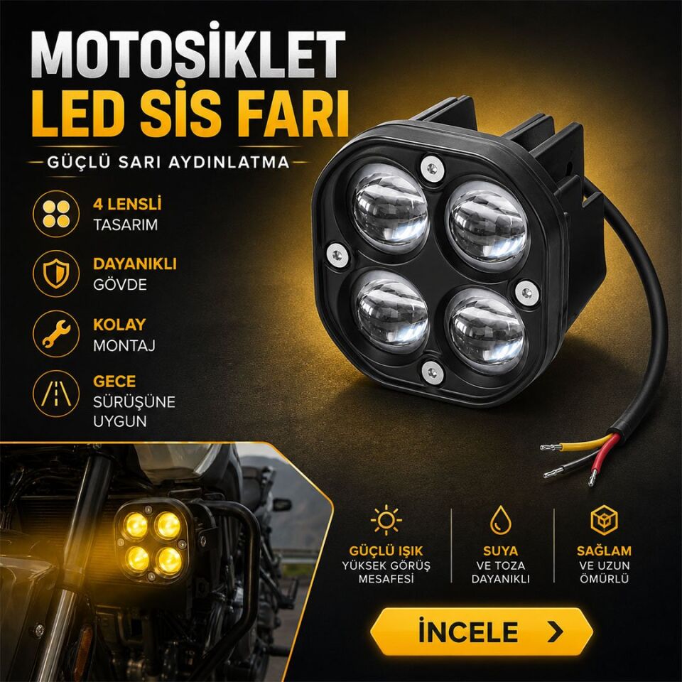 Powermaster PM-22740 IP67 Su Geçirmez Motosiklet Sis Lambası
