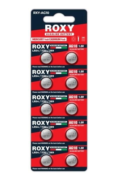 Roxy RXY-AG10 1.5 Volt LR54/1130/189/389 Alkalin Düğme Pil
