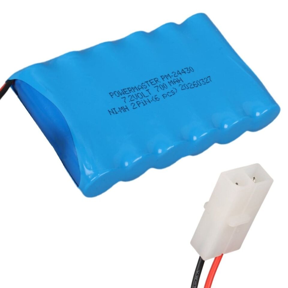 Powermaster PM-24430 7.2 Volt 700mAh Ni-Mh 2 Pin Soketli 6'lı Oyuncak Araba Pili