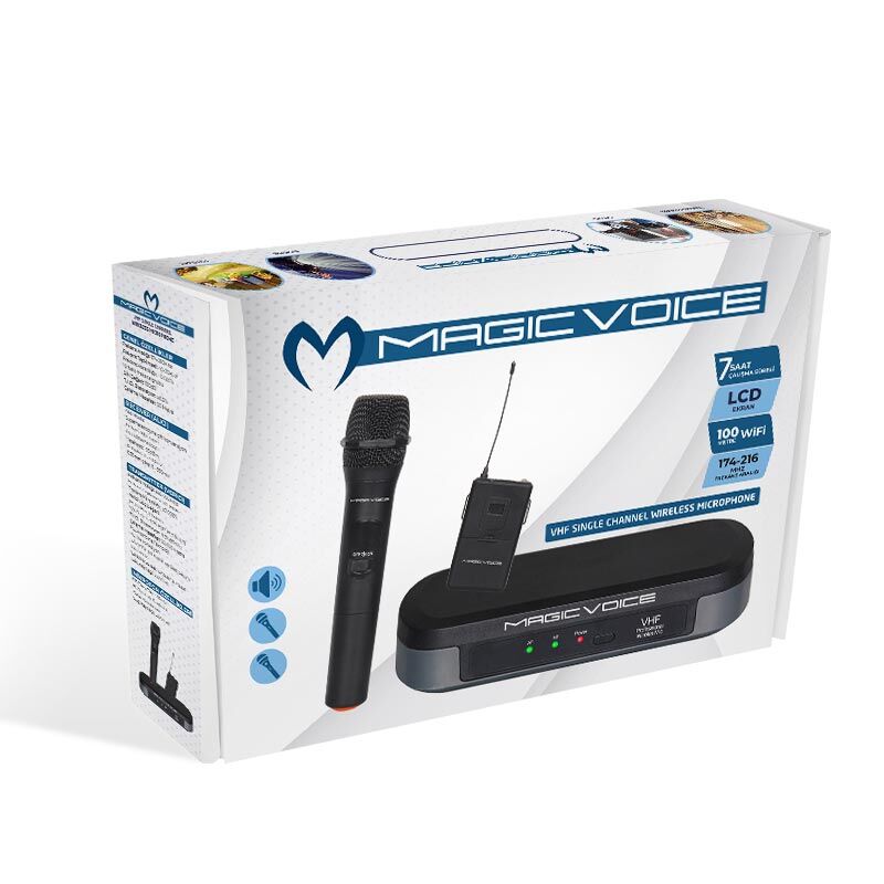 Magicvoice MV-3814 VHF El + Yaka Seçenekli Telsiz Mikrofon