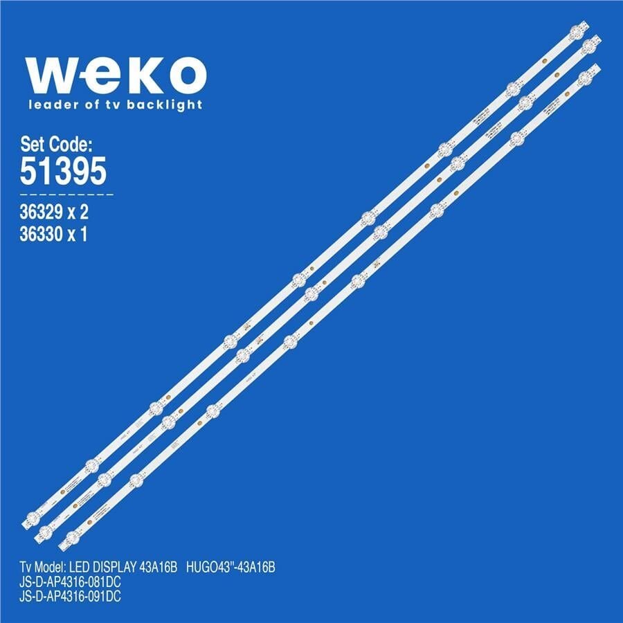 Wkset-6395 36329X2 36330X1 Js-D-Ap4316-081Dc/91Dc  3 Adet Led Bar
