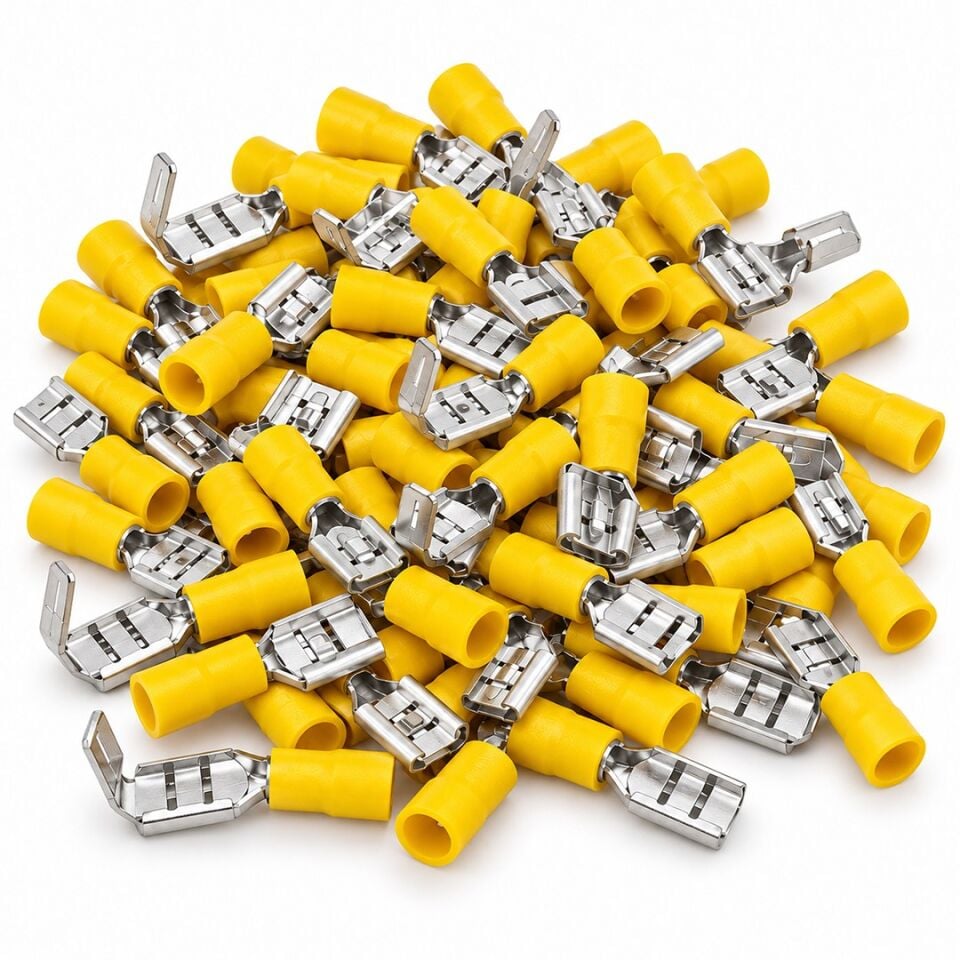 Powermaster PM-39076 4-6Mm2 Kesit 26X7x6mm Soket Sarı İzoleli Kablo Pabucu
