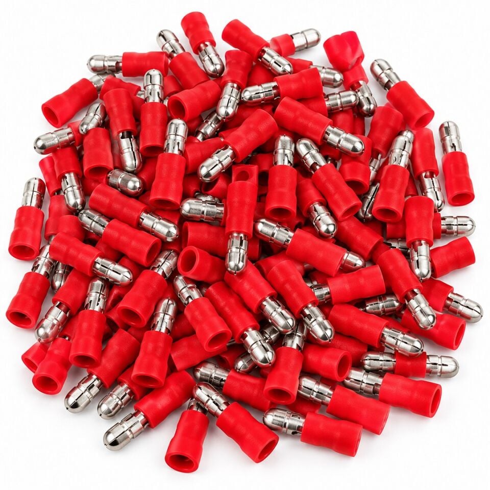 Powermaster PM-39072 0,5-1,5Mm2 Kesit 21X4x4mm Soket Kırmızı İzoleli Kablo Pabucu