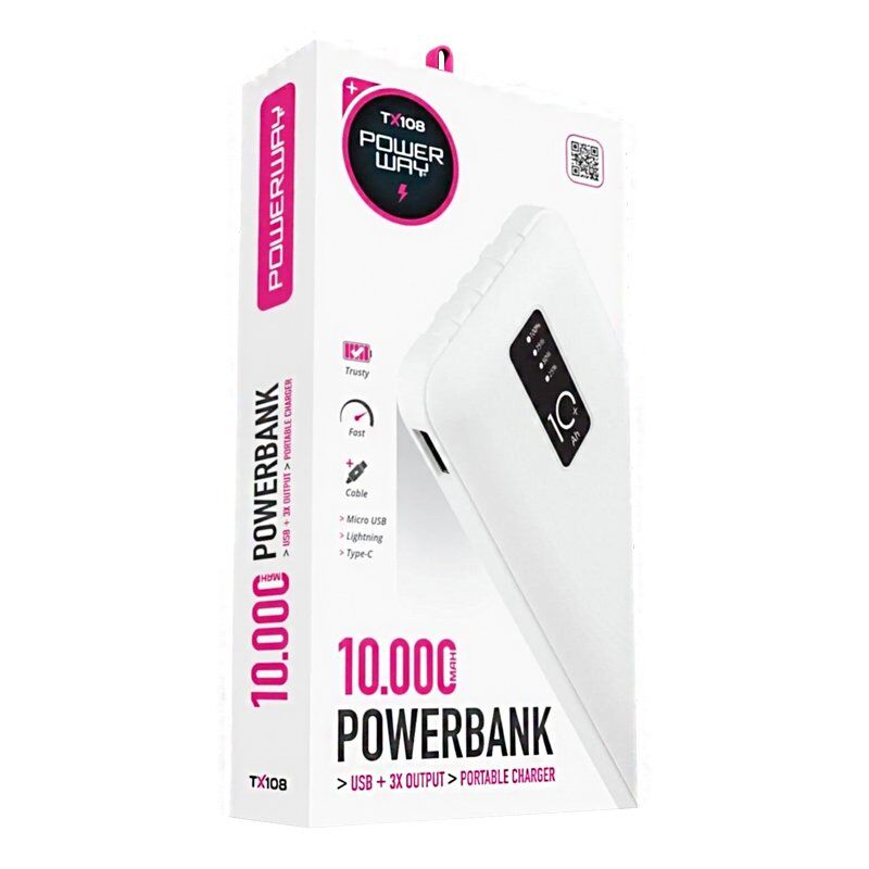 Powerway TX108 Dijital Göstergeli 10000 Mah Powerbank