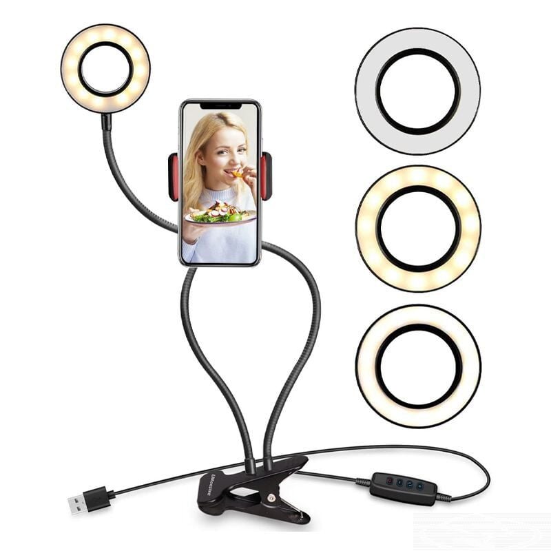 Powermaster 2 in 1 Selfie Işıklı Akrobatik Telefon Tutacağı