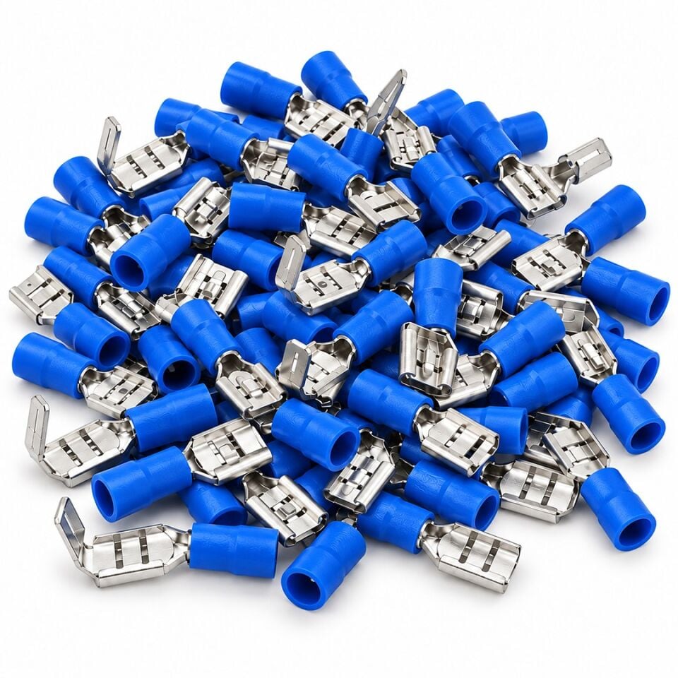 Powermaster PM-39056 1,5-2,5Mm2 Kesit 23X6x5mm Soket Mavi İzoleli Kablo Pabucu