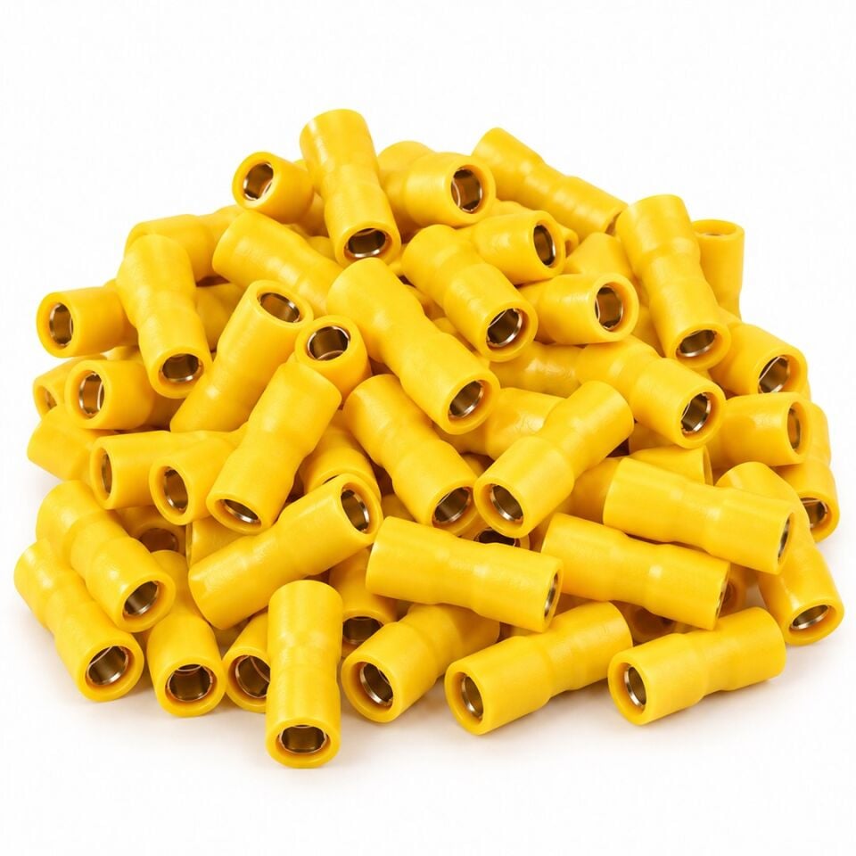 Powermaster PM-39075 4-6Mm2 Kesit 25X8x8mm Soket Sarı İzoleli Kablo Pabucu