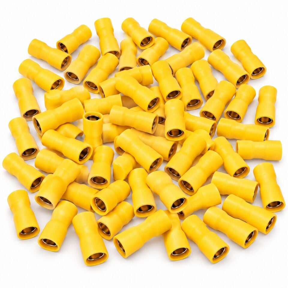 Powermaster PM-39074 4-6Mm2 Kesit 25X8x7mm Soket Sarı İzoleli Kablo Pabucu