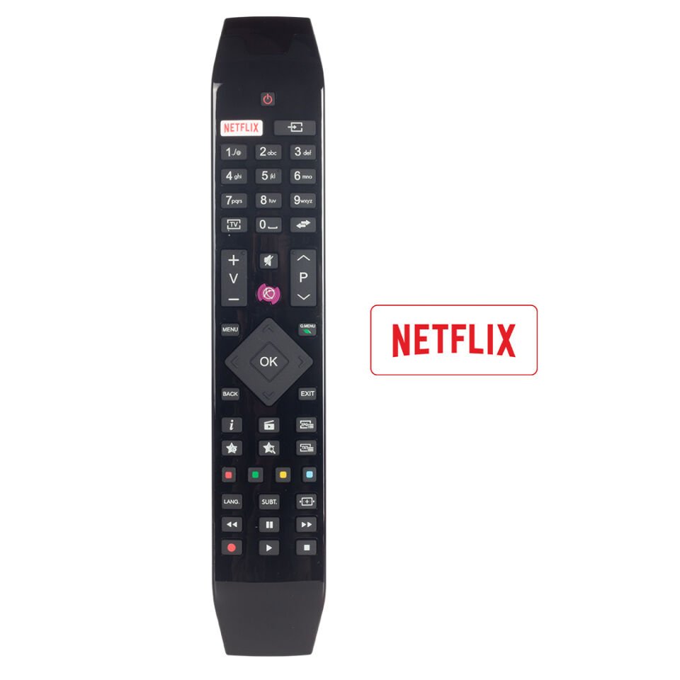 Vestel Netflix Mor Tuşlu Üstü Camlı Model Led Tv Kumanda