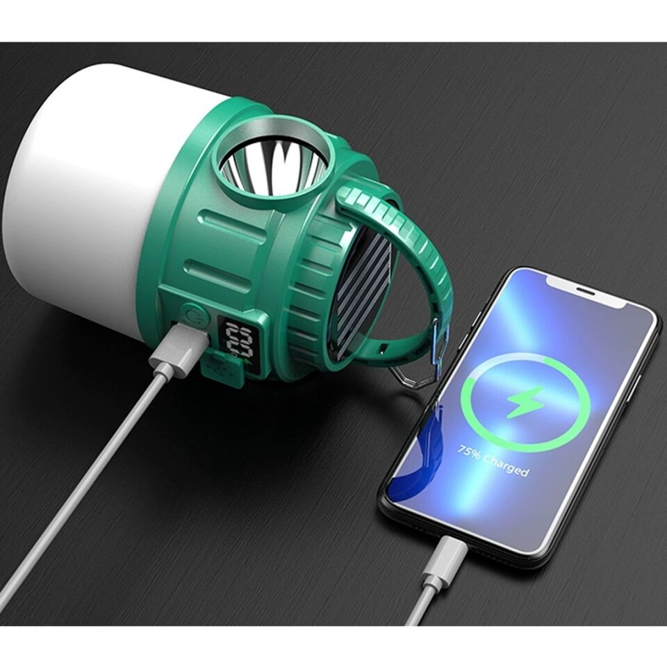 Powermaster V65-3 Solar Kamp Lambası Fener