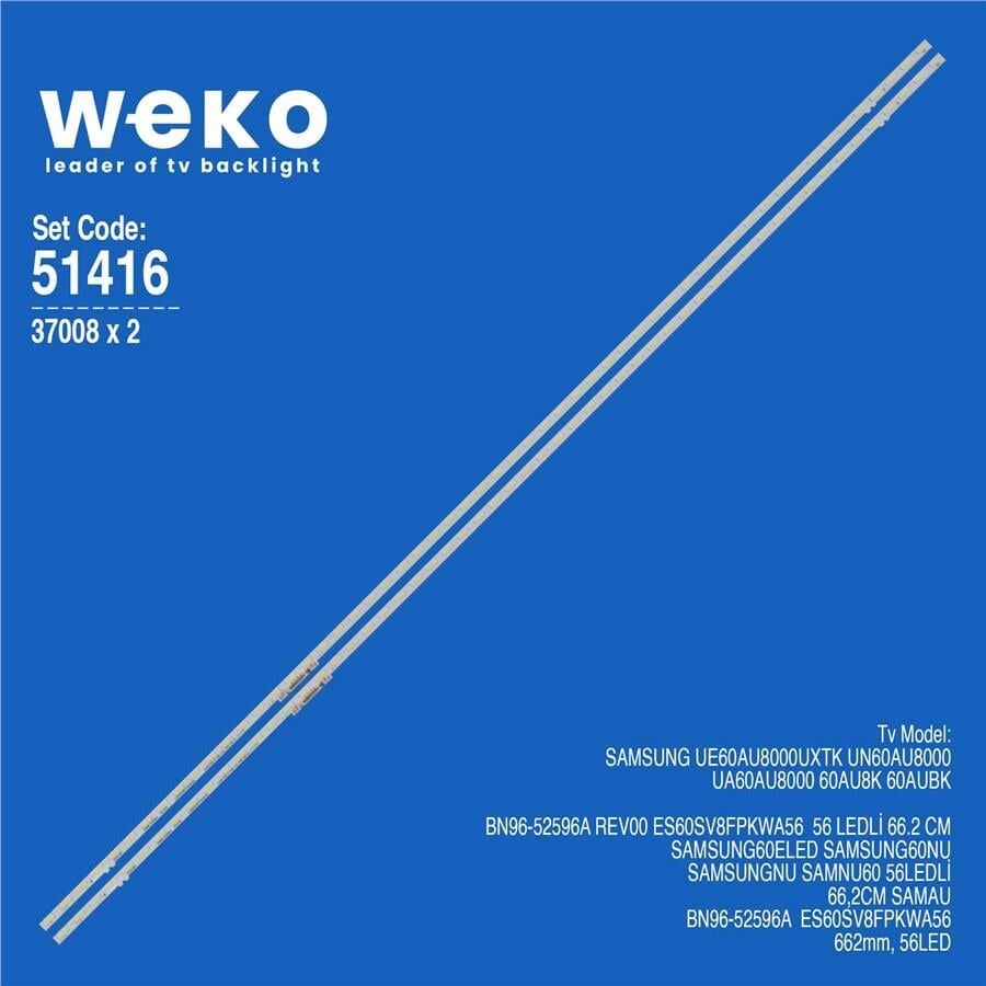 Wkset-6416 37008X2 Bn96-52596A Rev00 Es60sv8fpkwa56  2 Adet Led Bar (56Led)