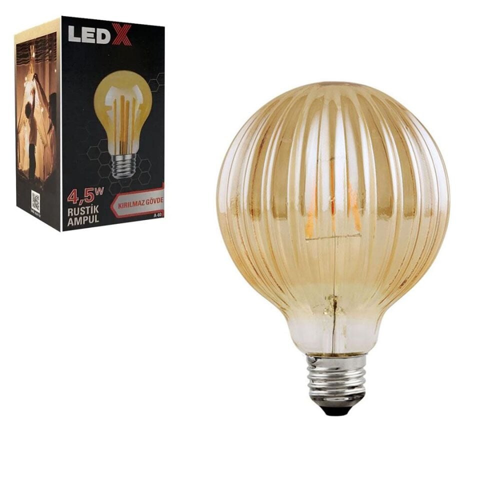 Ledx AS-60 Kırılmaz Gövde 4,5 Watt Rustik Star Ampul
