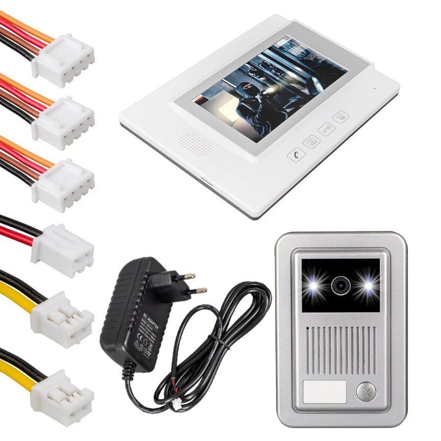 PowerMaster 773Q 1 Daire 7'' Görüntülü Diafon Kapı Zili Interkom Akıllı Ev Güvenliği Sistemi