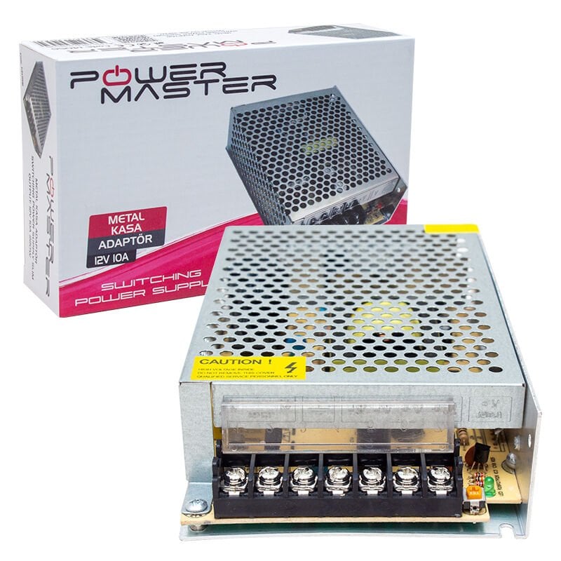 Powermaster 12 Volt 10 Amper 120 Watt Metal Kasa Adaptör
