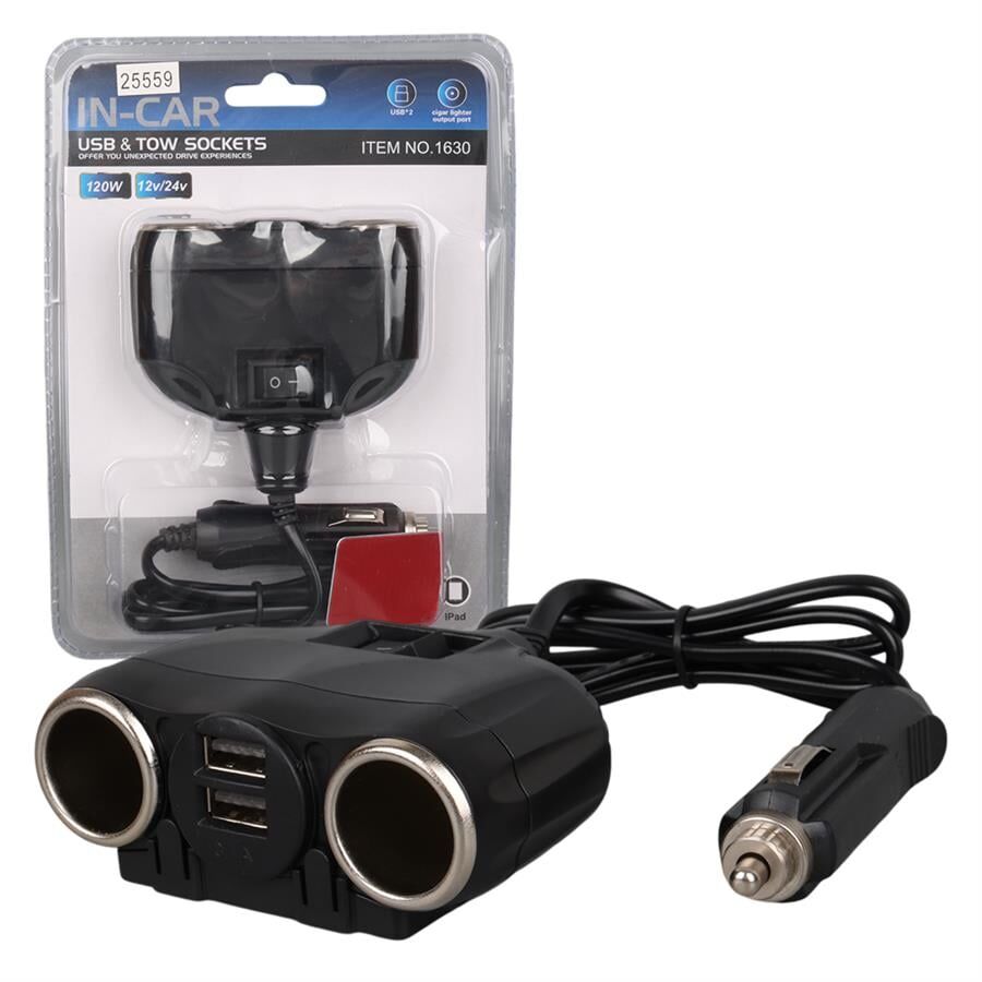 Olesson 1630 12-24V 120 Watt 2'Li Araç Çakmak Çoklayıcı