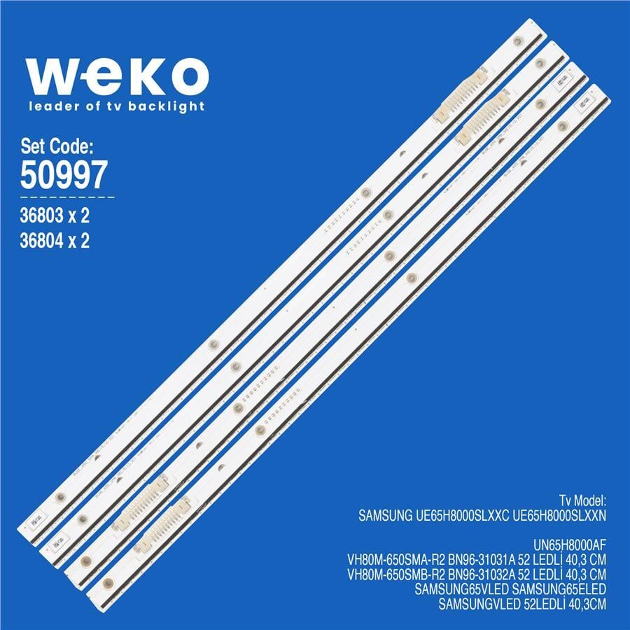 Wkset-5997 36803X2 36804X2 Vh80m-650Sma/B 4 Adet Led Bar (52Led)