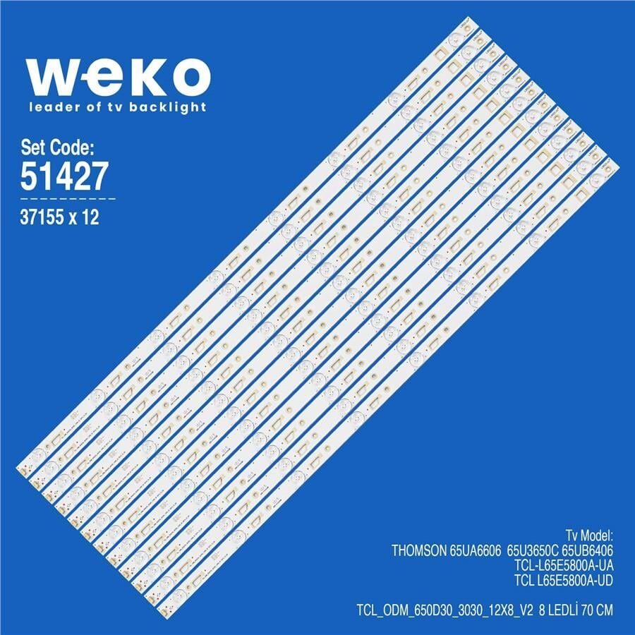 Wkset-6427 37155X12 Tcl_Odm_650D30_3030_12X8_V2  12 Led Bar