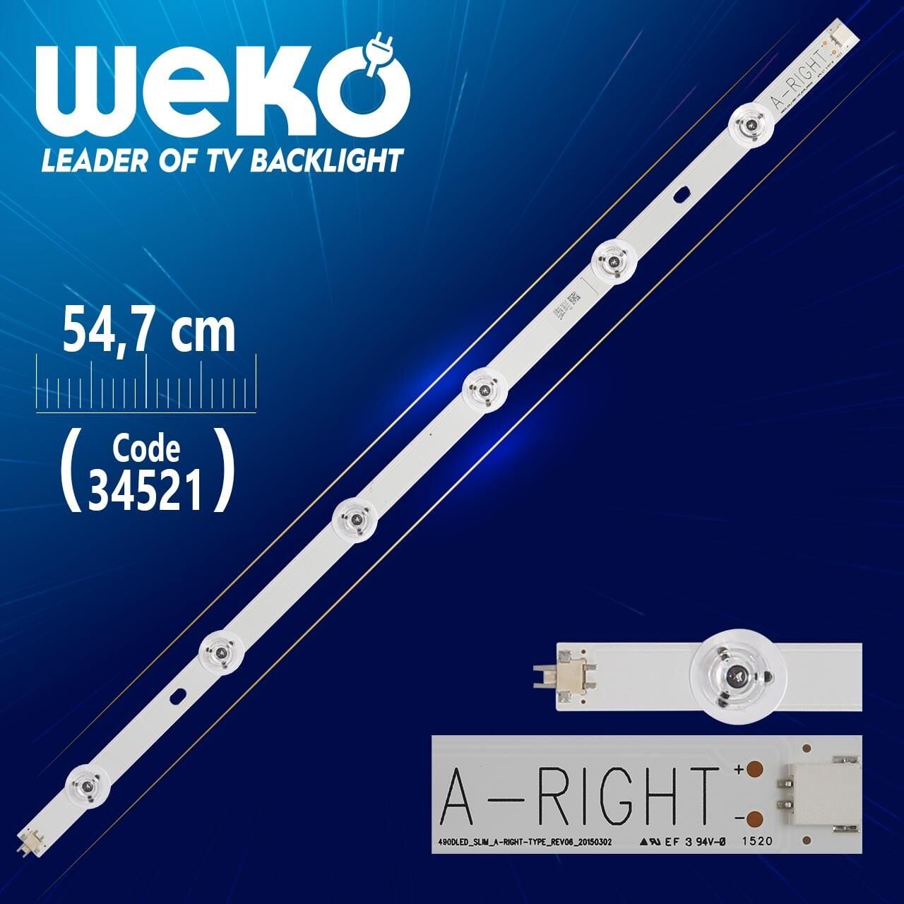 490Dled_Slim_A-Rıght-Type_Rev06 - 54.7 Cm 6 Ledli - (Wk-74)