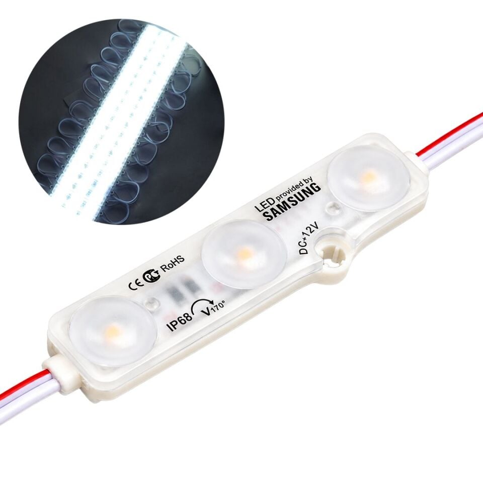 Powermaster 6616 66x16mm DC 12V 1.5W Soğuk Beyaz Modül LED
